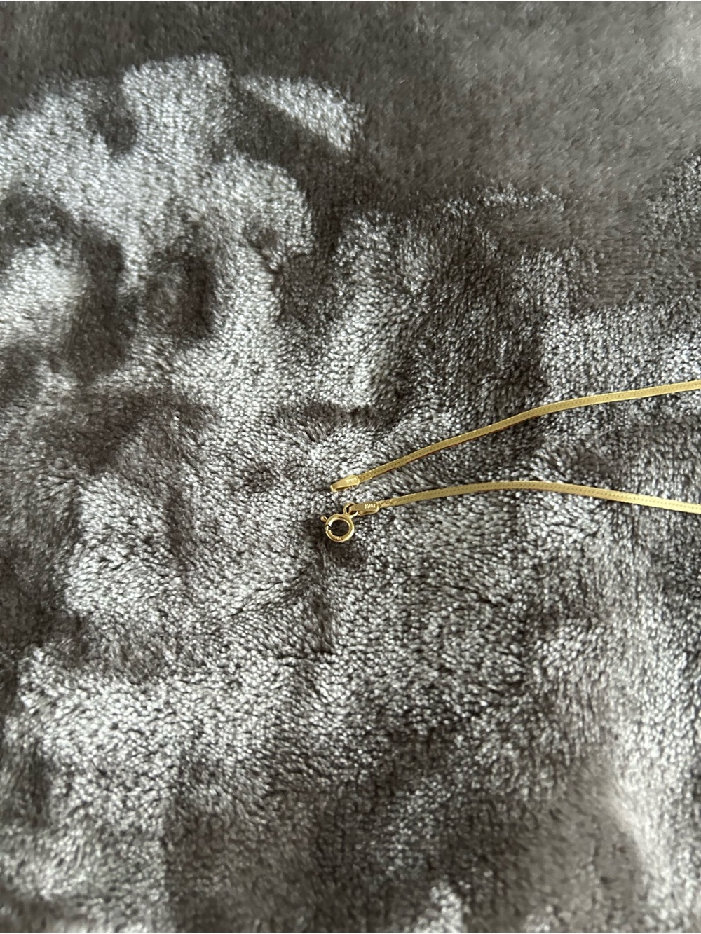 Delicate Gold Herringbone Necklace — Women's Slim Layering Chain - Picture 4 of 11